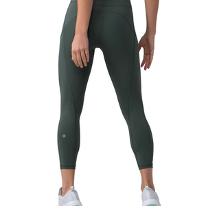 Lululemon Time To Sweat Crop leggings in a dark olive color sz 8 23’’